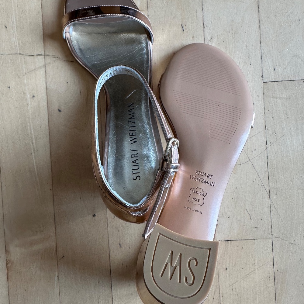 NWOT Stuart Weitzman Simply Rose Gold  sandal, 7.5 CB2502 - Picture 7 of 7